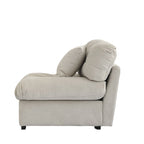 Causeuse minimaliste en velours beige/rose/gris, garnie de plumes et de mousse, 2 places