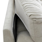 Causeuse minimaliste en velours beige/rose/gris, garnie de plumes et de mousse, 2 places