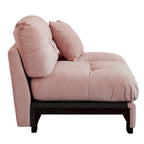 Causeuse minimaliste en velours beige/rose/gris, garnie de plumes et de mousse, 2 places
