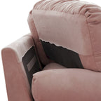 Causeuse minimaliste en velours beige/rose/gris, garnie de plumes et de mousse, 2 places