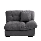 Causeuse minimaliste en velours beige/rose/gris, garnie de plumes et de mousse, 2 places