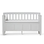 Banc de rangement contemporain en bois massif pour entrée avec couvercle à charnière, 2 places — Plusieurs couleurs