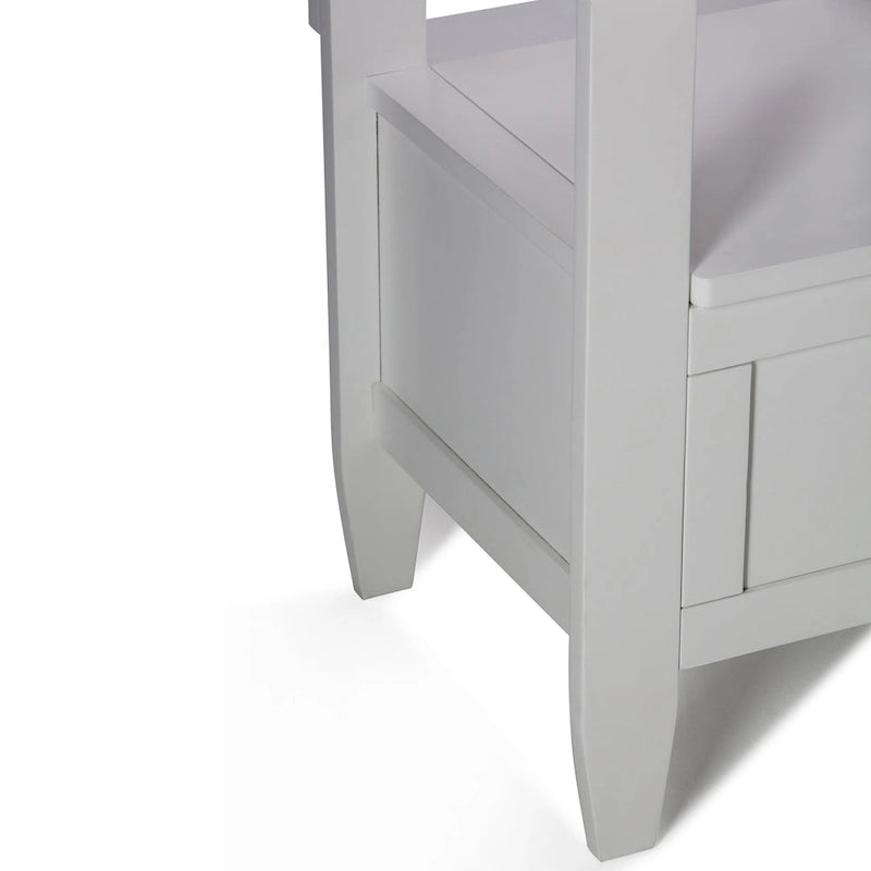 Banc de rangement contemporain en bois massif pour entrée avec couvercle à charnière, 2 places — Plusieurs couleurs