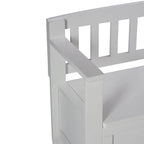 Banc de rangement contemporain en bois massif pour entrée avec couvercle à charnière, 2 places — Plusieurs couleurs