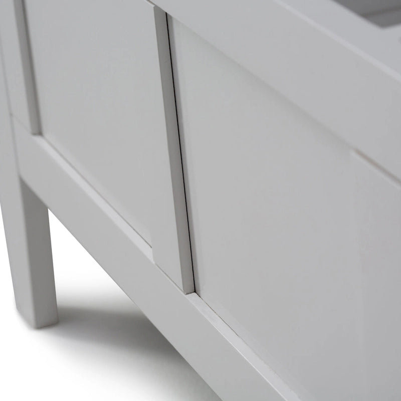 Banc de rangement contemporain en bois massif pour entrée avec couvercle à charnière, 2 places — Plusieurs couleurs