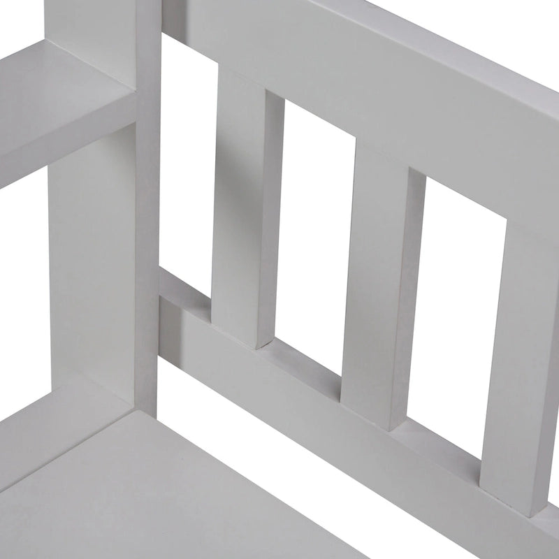 Banc de rangement contemporain en bois massif pour entrée avec couvercle à charnière, 2 places — Plusieurs couleurs