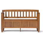 Banc de rangement contemporain en bois massif pour entrée avec couvercle à charnière, 2 places — Plusieurs couleurs
