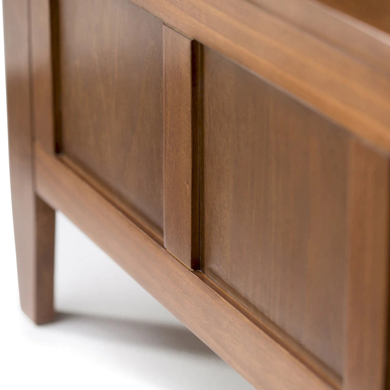 Banc de rangement contemporain en bois massif pour entrée avec couvercle à charnière, 2 places — Plusieurs couleurs