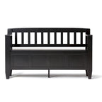 Banc de rangement contemporain en bois massif pour entrée avec couvercle à charnière, 2 places — Plusieurs couleurs