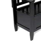 Banc de rangement contemporain en bois massif pour entrée avec couvercle à charnière, 2 places — Plusieurs couleurs