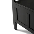 Banc de rangement contemporain en bois massif pour entrée avec couvercle à charnière, 2 places — Plusieurs couleurs