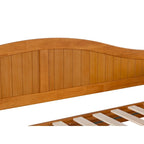 Lit de repos en bois Twin Beadboard avec lit gigogne, blanc / noyer / gris / caramel clair, pour 2