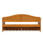 Lit de repos en bois Twin Beadboard avec lit gigogne, blanc / noyer / gris / caramel clair, pour 2