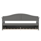 Lit de repos en bois Twin Beadboard avec lit gigogne, blanc / noyer / gris / caramel clair, pour 2