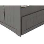 Lit de repos en bois Twin Beadboard avec lit gigogne, blanc / noyer / gris / caramel clair, pour 2