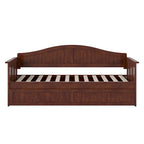 Lit de repos en bois Twin Beadboard avec lit gigogne, blanc / noyer / gris / caramel clair, pour 2
