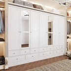 Armoire de chambre avec miroir, blanc, style moderne, simple