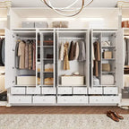 Armoire de chambre avec miroir, blanc, style moderne, simple