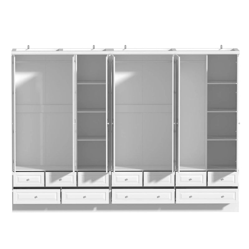 Armoire de chambre avec miroir, blanc, style moderne, simple