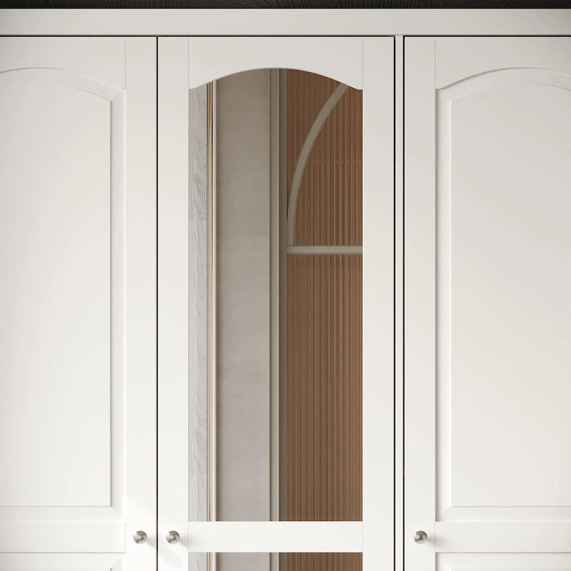 Armoire de chambre avec miroir, blanc, style moderne, simple