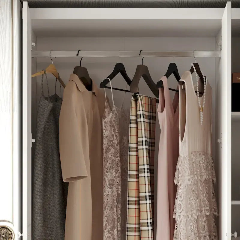 Armoire de chambre avec miroir, blanc, style moderne, simple