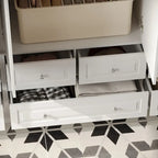 Armoire de chambre avec miroir, blanc, style moderne, simple