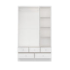 Armoire de chambre avec miroir, blanc, style moderne, simple