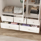Armoire de chambre avec miroir, blanc, style moderne, simple