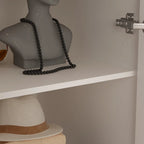 Armoire de chambre avec miroir, blanc, style moderne, simple