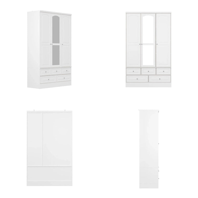 Armoire de chambre avec miroir, blanc, style moderne, simple