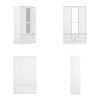Armoire de chambre avec miroir, blanc, style moderne, simple