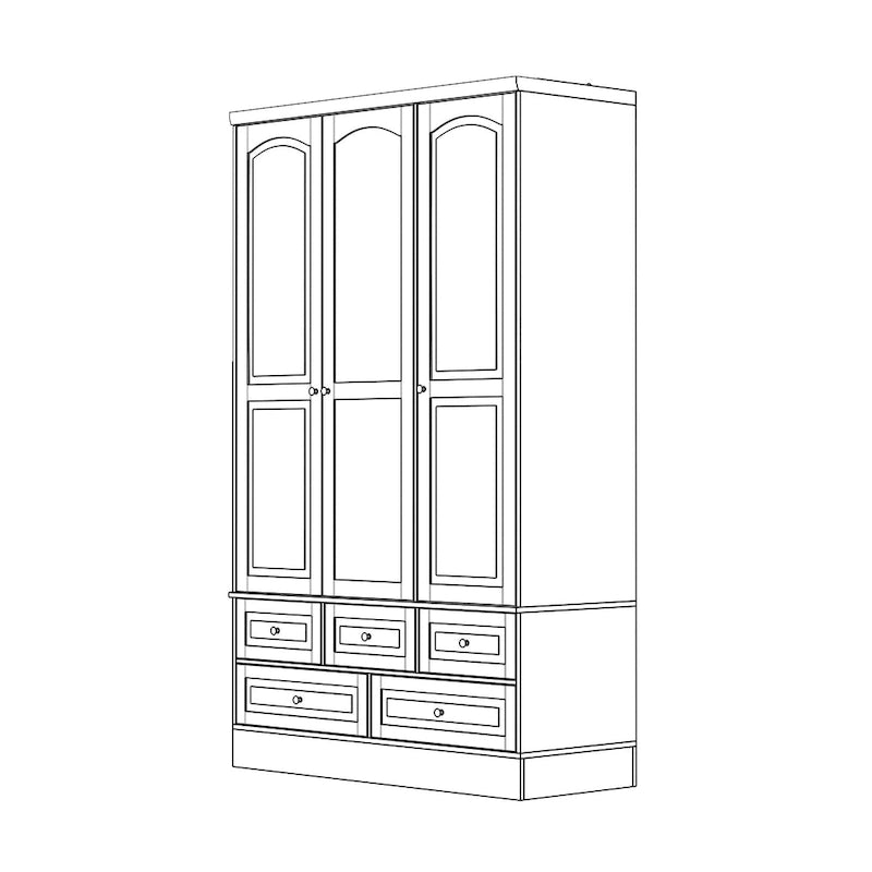 Armoire de chambre avec miroir, blanc, style moderne, simple