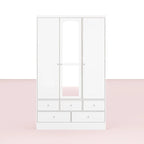 Armoire de chambre avec miroir, blanc, style moderne, simple