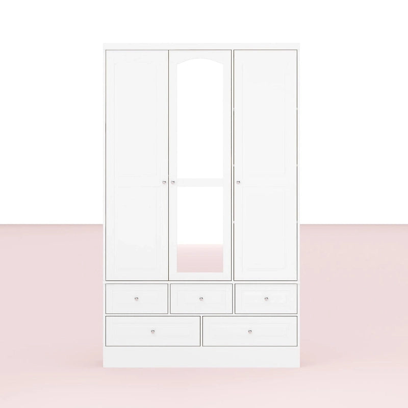 Armoire de chambre avec miroir, blanc, style moderne, simple