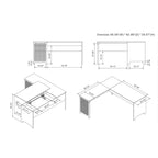 Bureau d'angle industriel à plateau relevable en chêne naturel avec cadre en fer, 65 po