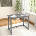 Bureau moderne, gris / bleu / blanc / naturel / argile, pieds en bois massif, simple