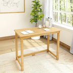 Bureau moderne, gris / bleu / blanc / naturel / argile, pieds en bois massif, simple