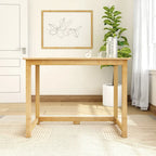 Bureau moderne, gris / bleu / blanc / naturel / argile, pieds en bois massif, simple