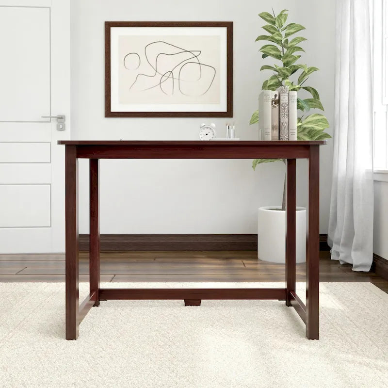Bureau moderne, gris / bleu / blanc / naturel / argile, pieds en bois massif, simple