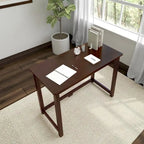 Bureau moderne, gris / bleu / blanc / naturel / argile, pieds en bois massif, simple