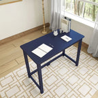 Bureau moderne, gris / bleu / blanc / naturel / argile, pieds en bois massif, simple