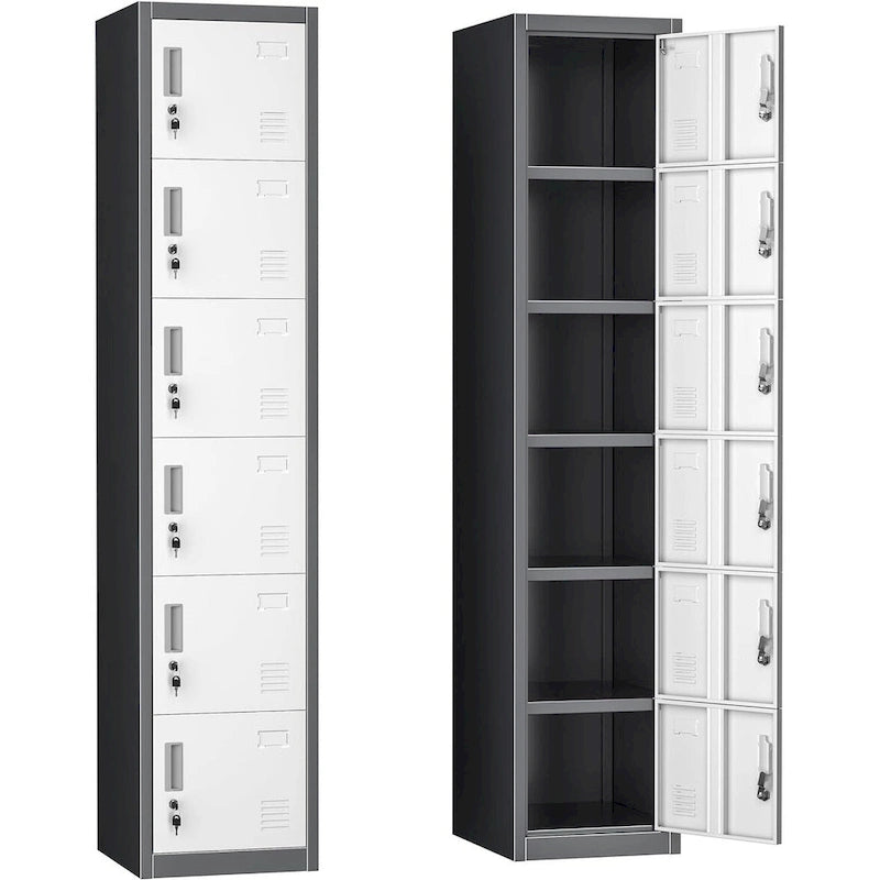 Cabinet de rangement d'appoint contemporain avec 3 tiroirs, chêne/blanc, avec cadre en acier, entièrement assemblé