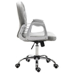 Chaise de bureau pivotante mi-dossier en velours touffeté gris/noir/beige/blanc/rose avec dossier en cristal et accoudoirs réglables, simple