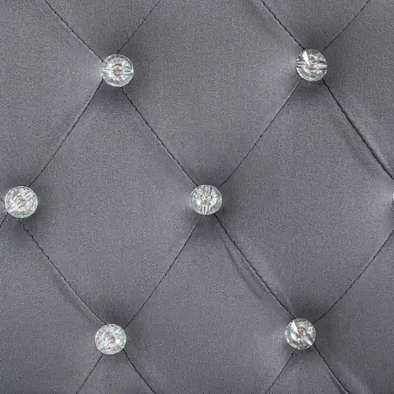 Chaise de bureau pivotante mi-dossier en velours touffeté gris/noir/beige/blanc/rose avec dossier en cristal et accoudoirs réglables, simple