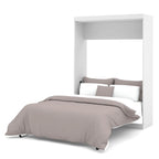 Lit escamotable Murphy complet avec rangement, blanc / antigua / gris écorce, contemporain, pour 1-2 personnes