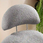 Fauteuil à bascule et planeur avec base en métal doré et appui-tête réglable en tissu Sherpa artificiel beige/rose/gris, modèle unique