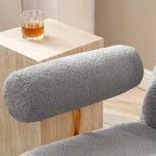 Fauteuil à bascule et planeur avec base en métal doré et appui-tête réglable en tissu Sherpa artificiel beige/rose/gris, modèle unique