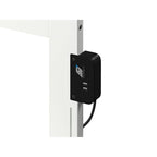 Lit plate-forme Twin XL moderne du milieu du siècle avec pied de lit et station de charge, blanc, simple