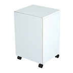 Meuble Imprimante Roulant Blanc avec Étagère Ouverte, Tiroir et Placard, 4 Roulettes