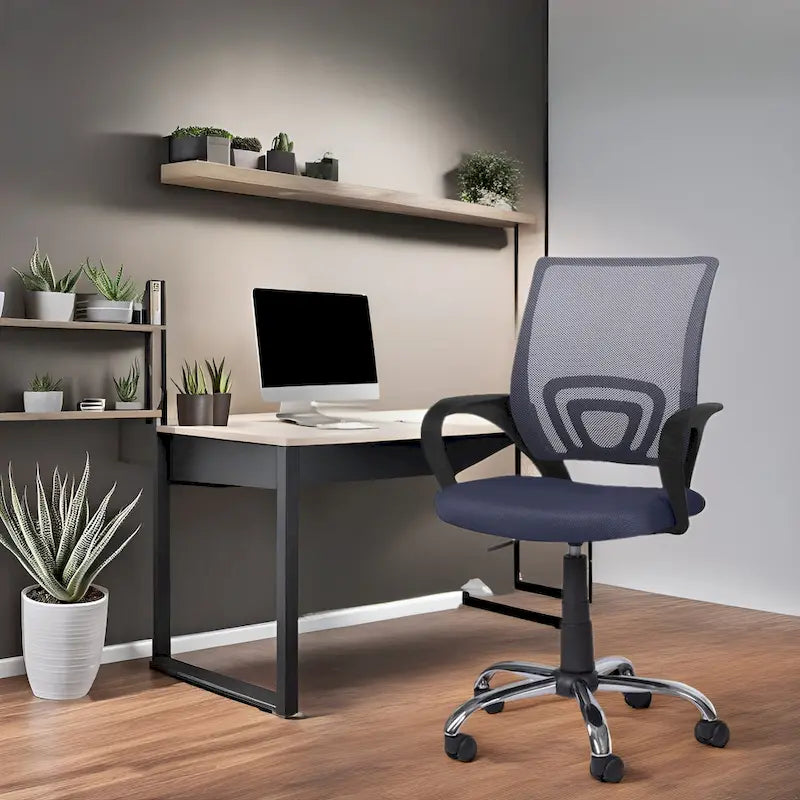 Chaise de bureau ergonomique en maille, Noir / Blanc / Gris / Bleu / Marron, Réglable, Individuel